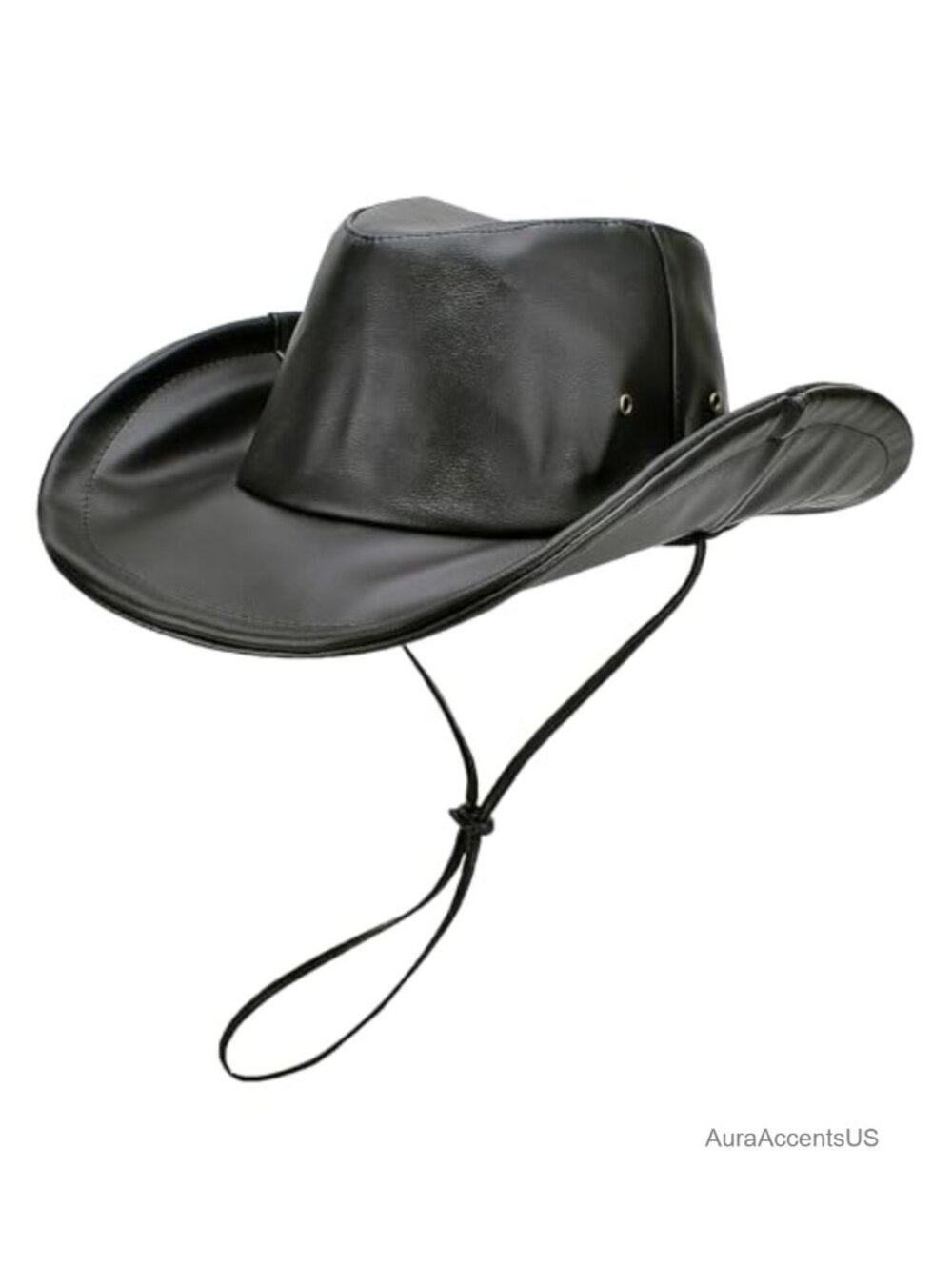 Unisex Faux Leather Cowboy Hat Western Fedora Travel Panama UPF50
